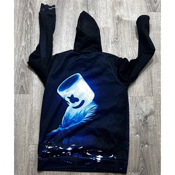 Vintage Long Sleeves Pullover Hoodie Men's Size Large Black - Picture 6 of 6